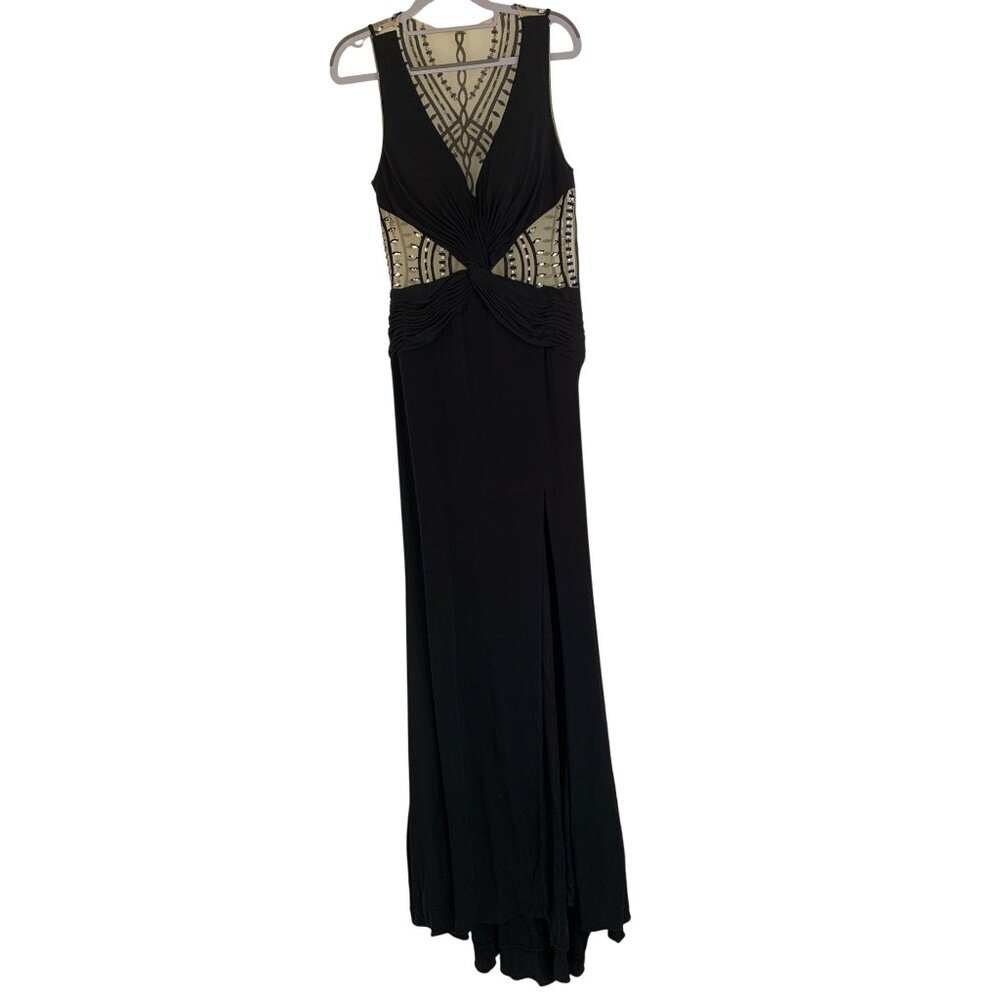 Cache Black Beaded Mesh & Jersey Evening Gown Size 8 RF10611 NWT $458 Formal - Picture 14 of 15